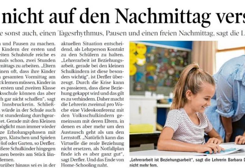 Tiroler Tageszeitung, Homeschooling