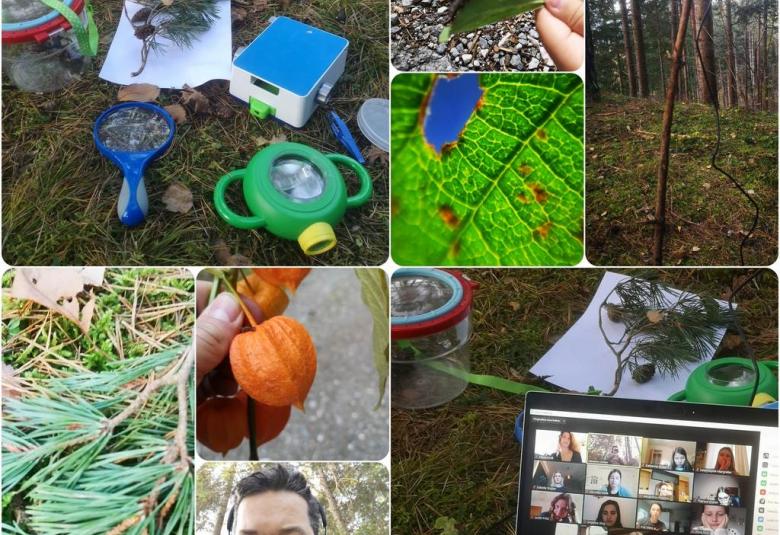 Naturforschen mit Tablet, Smartphone, Laptop usw.