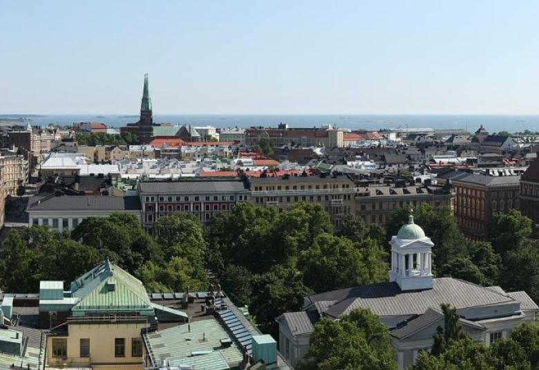 A panoramic view over the southernmost districts of Helsinki