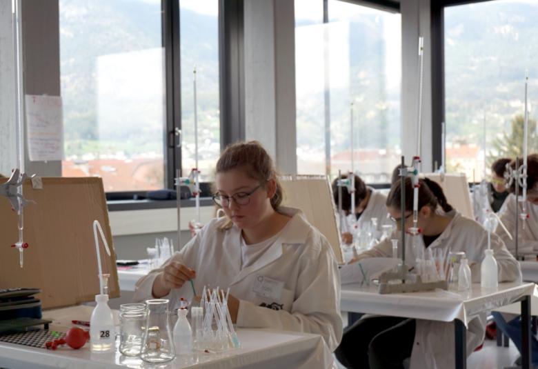Hochkonzentriert arbeiteten die Schüler:innen bei der Chemie-Olympiade