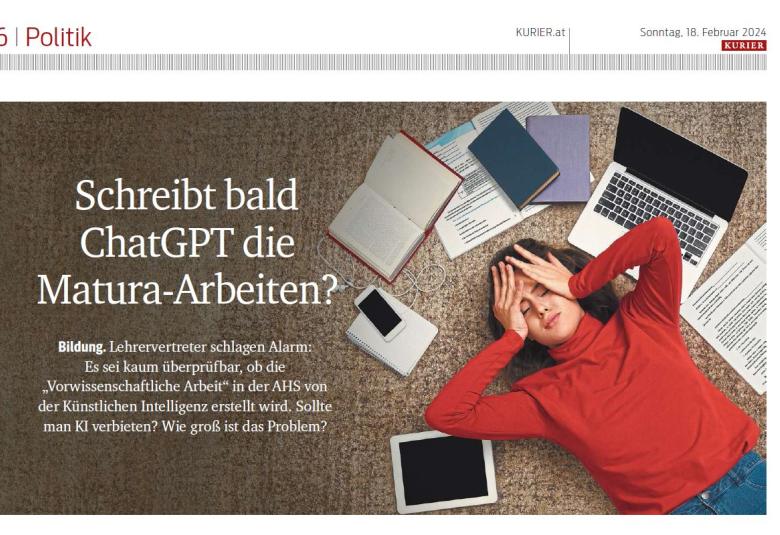 KI und Matura? Rektorin Regine Mathies gibt ihre Einschätzung als Expertin im Kurier-Interview.