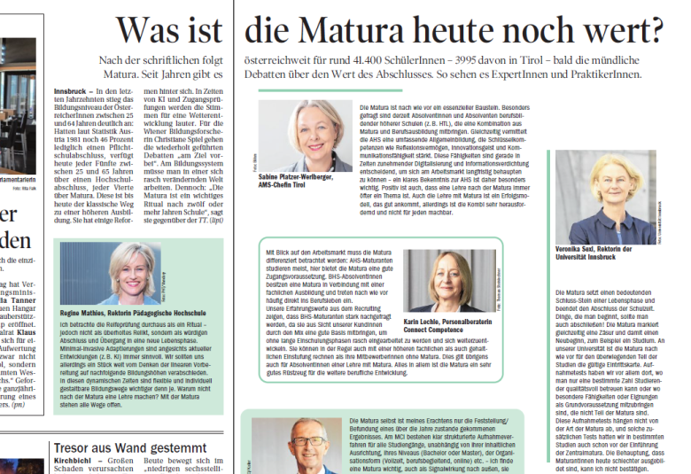 Die Tiroler Tageszeitung befragte Tiroler Bildungsexpert:innen zum Thema Matura.