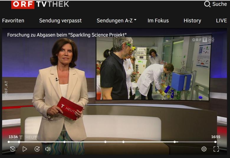 ORF, Krone und TT berichteten über das Sparkling Science Projekt zur Umwandlung von CO2 in grünes Methanol.