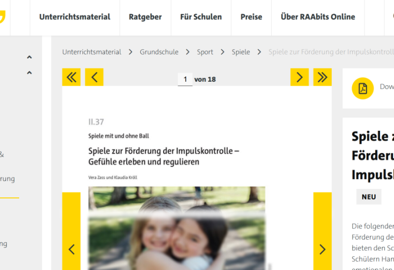 Homepage der Website des Raabe-Verlags
