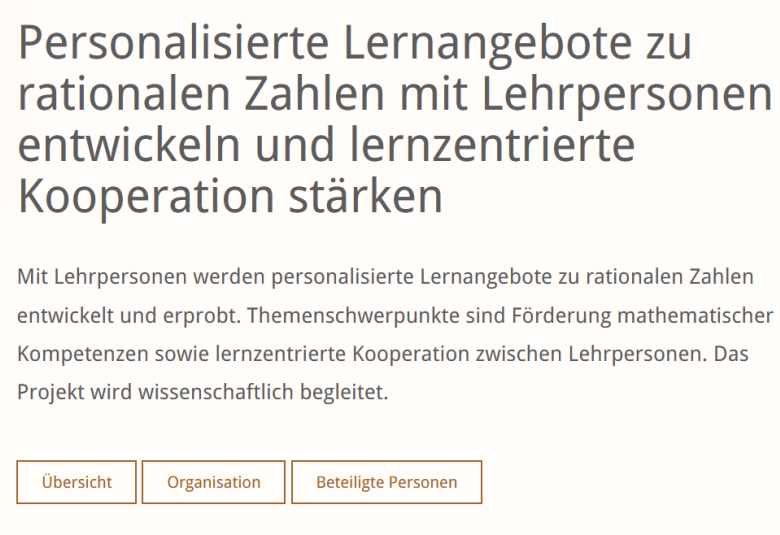 Screenshot personalisierte Lernangebote
