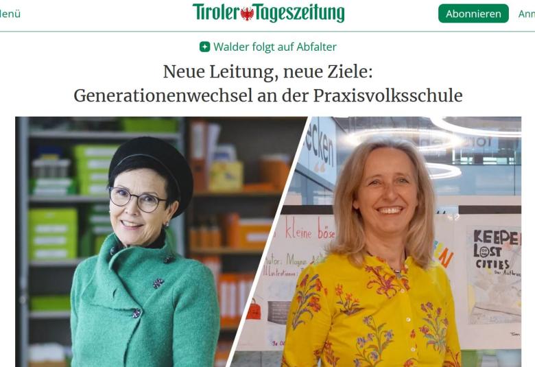 Wechsel in der Direktion der Praxisvolksschule der PH Tirol.