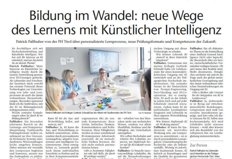 Experte Patrick Pallhuber im Interview mit der Tiroler Tageszeitung.