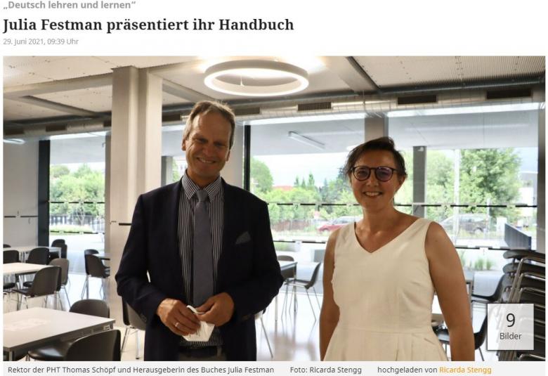 Rektor Thomas Schöpf und Julia Festman bei Abschlusskonzert und Buchpräsentation