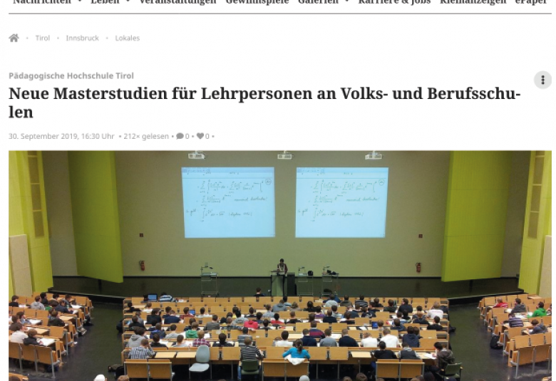 PH Tirol zündet die letzte Stufe der neuen Lehrerbildung