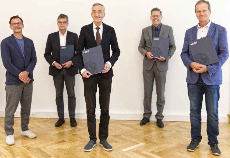 (Vize-)Rektoren d. koop. Einrichtungen: Bernhard Fügenschuh (LFU), Peter Trojer (KPH ES), Tilmann Märk (LFU), Gernot Brauchle (PHV), Thomas Schöpf (PHT).