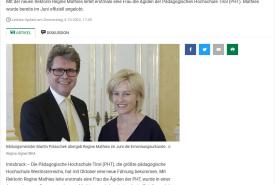 Die TT berichtet über den Amtsantritt von Rektorin Regine Mathies