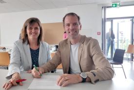 Vizerektor Gregor Örley und Vizerektorin der HAUP Elisabeth Hainfellner unterzeichneten Mitte Mai den Letter of Intent zur Kooperation.