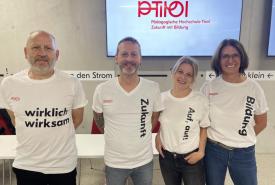 Ein Teil des Teams zum Tiroler Hochschultag an der PH Tirol unter Leitung von Barbara Weber-Jeller.