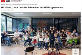 Mit einem Gemeinschaftsprojekt hat die Klasse 4b den Media Literacy Award gewonnen.