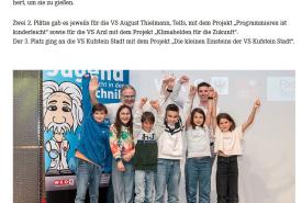 1. Platz für die 4. MSTA der Praxisvolksschule.