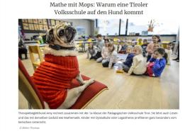 Über Therapiehunde im Einsatz an der Schule berichtet die Tiroler Tageszeitung.