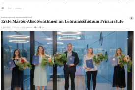Im Bild von links nach rechts: Magdalena Weiss, Magdalena Steinlechner, Sebastian Pretis, Stefanie Willam, Julia Tiefenthaler, Christina Foidl. Foto: Pädagogische Hochschule Tirol