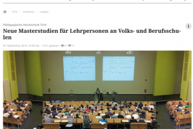 PH Tirol zündet die letzte Stufe der neuen Lehrerbildung