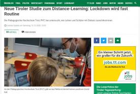 Die Tiroler Tageszeitung berichtet über unsere Distance-Learning-Studie